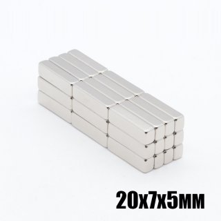 20x7×5mm Powerful NdFeB Bar Rectangular Magnet Rare Earth Magnet