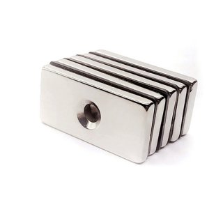 Strong Rectangle with Holes Neodymium Magnet 40x50x5mm