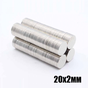 20x2mm Thin Round Rare Earth Magnet Refrigerator Magnet