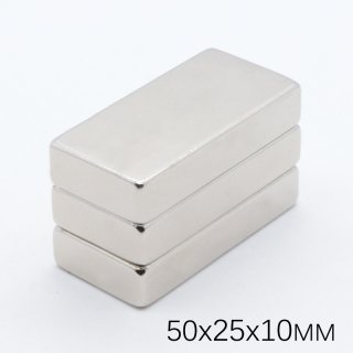 N52 customized square strong neodymium block magnet 50x25x10mm