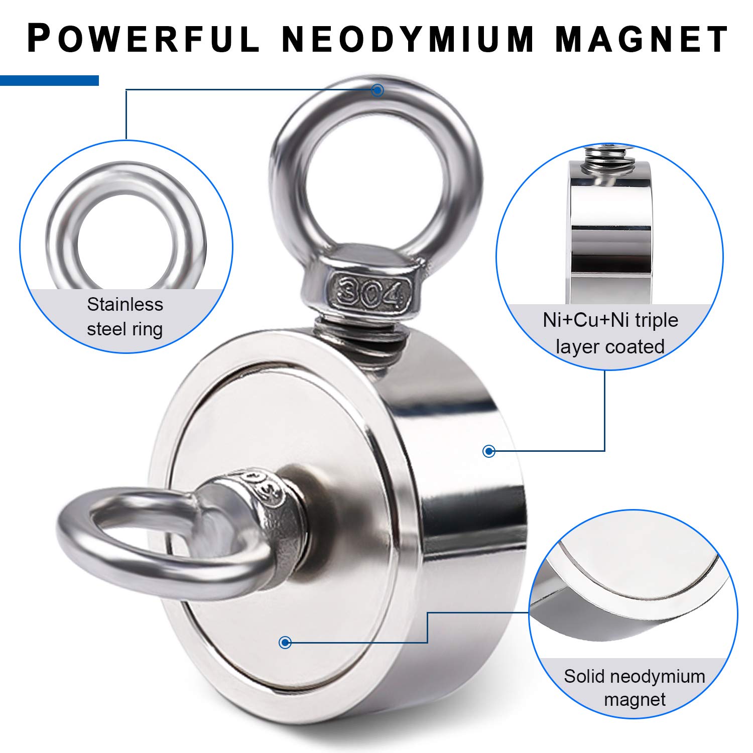 Strongest Pulling Force Neodymium Fishing Magnet Sided Pot Magne
