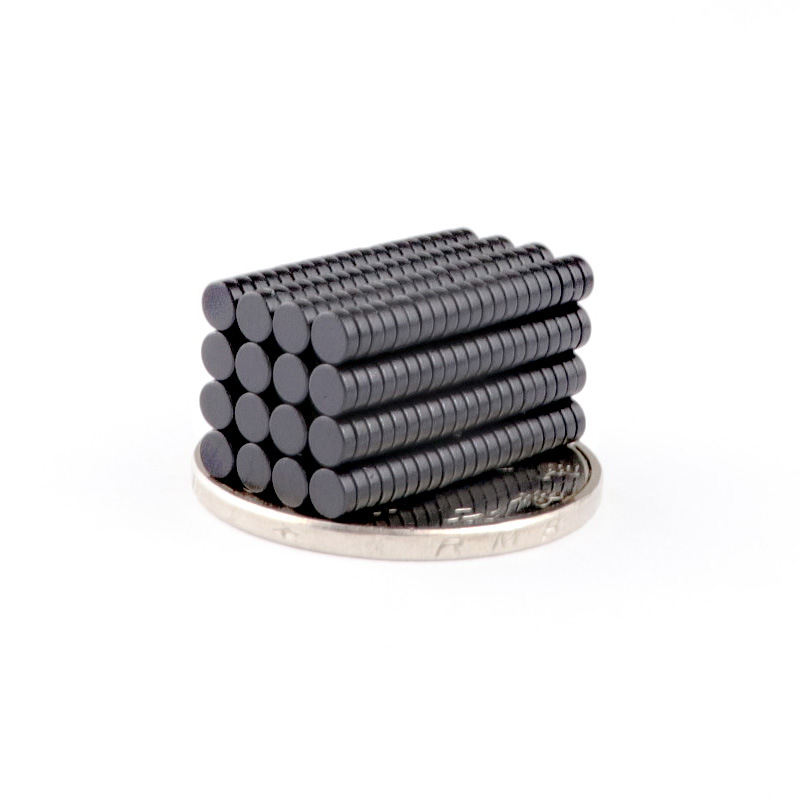 NdFeB Magnet 3x2mm Black Epoxy Powerful Neodymium Magnets
